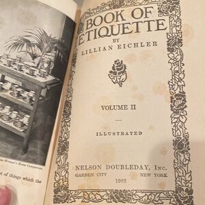 “Book of Etiquette Vol. II,” by Lillian Eichler, Hardcover